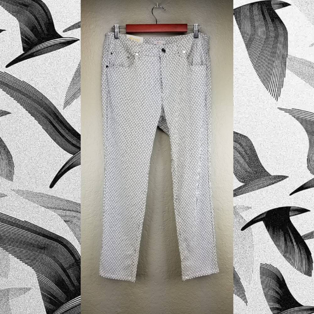 Eric Capri Casual Pants White/Black Size 12